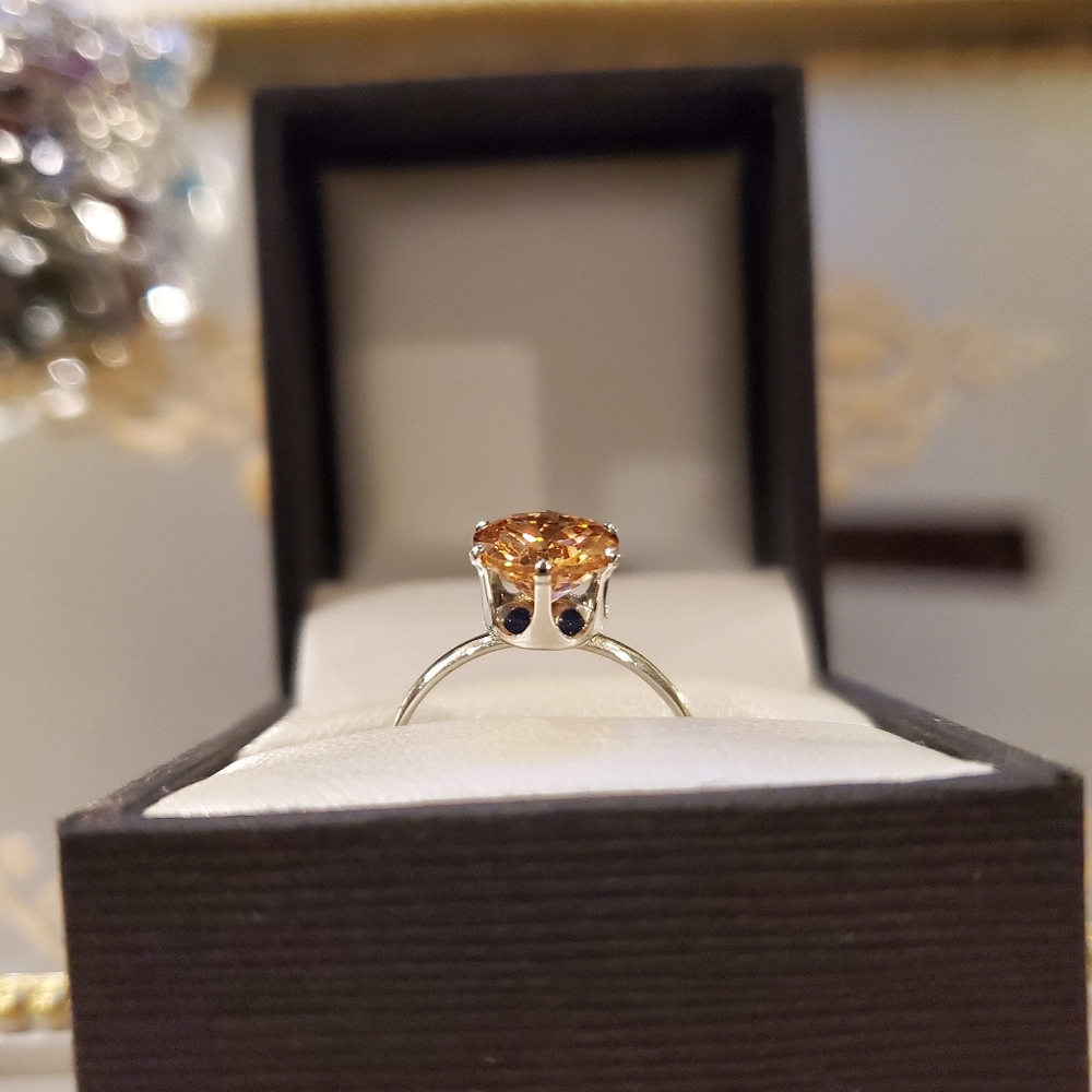 1.2 Carat AAA zirconia topaz birthstone ring - Picture 2 of 5